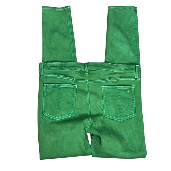 Rag & Bone Bright Green Custom Dye Skinny Jeans Size 30 Bright White Skinny NEW - Picture 10 of 13